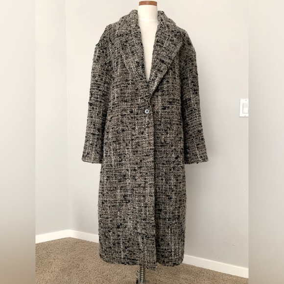 Aritzia Wilfred The New Only Tailored Coat in Grey/Black Wool Boucle Size Large - Picture 5 of 13